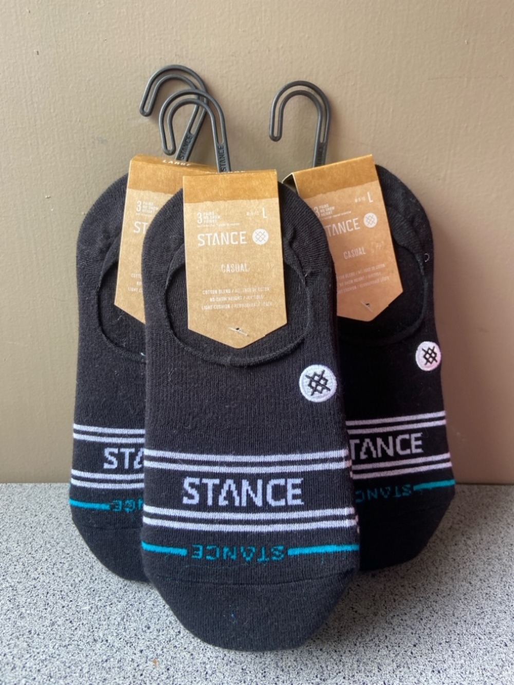 New Stance Basic 3 Pairs No Show Casual Socks Large Men's 9-12, 3Pk